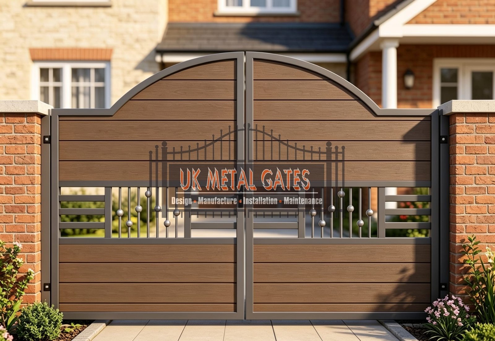 Composite Driveway Gate CDG64 | Traditional Arched | Made to Measure UK