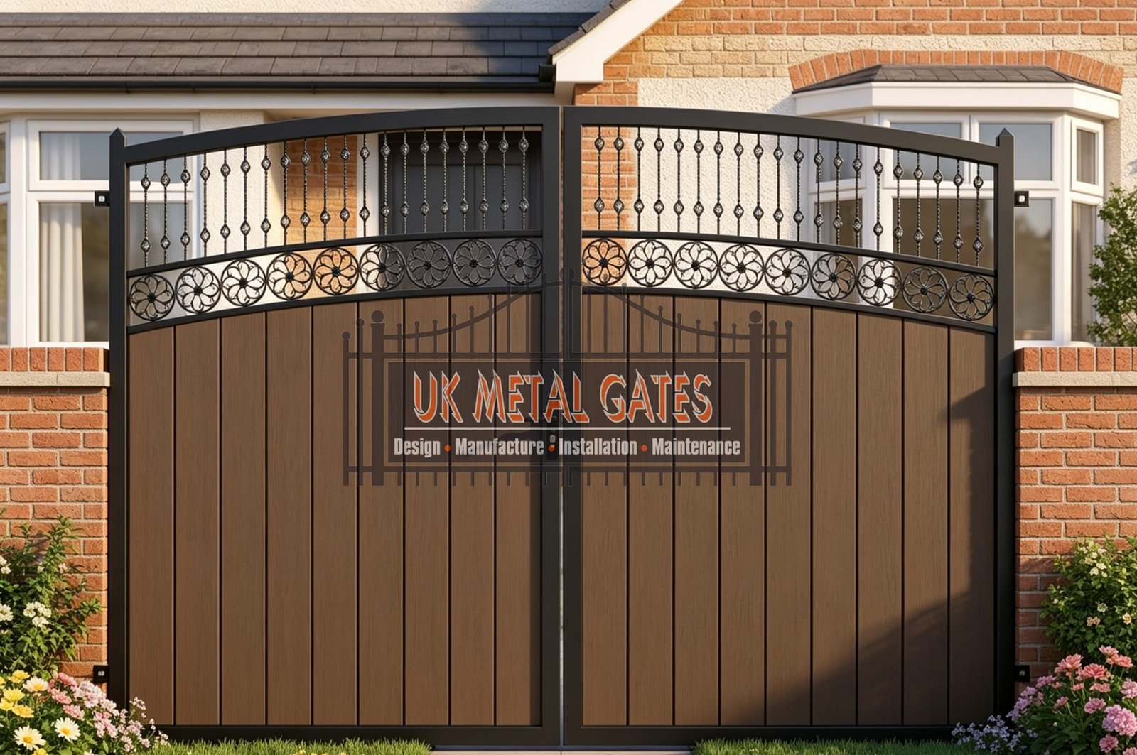 Composite Driveway Gate CDG68 | Traditional Arched | Made to Measure UK