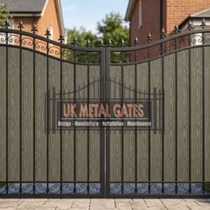 Composite Driveway Gate CDG73 | Traditional Arched | Made to Measure UK