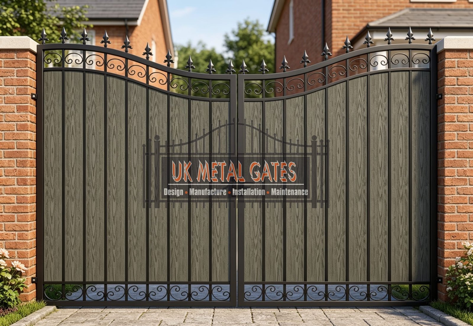 Composite Driveway Gate CDG73 | Traditional Arched | Made to Measure UK