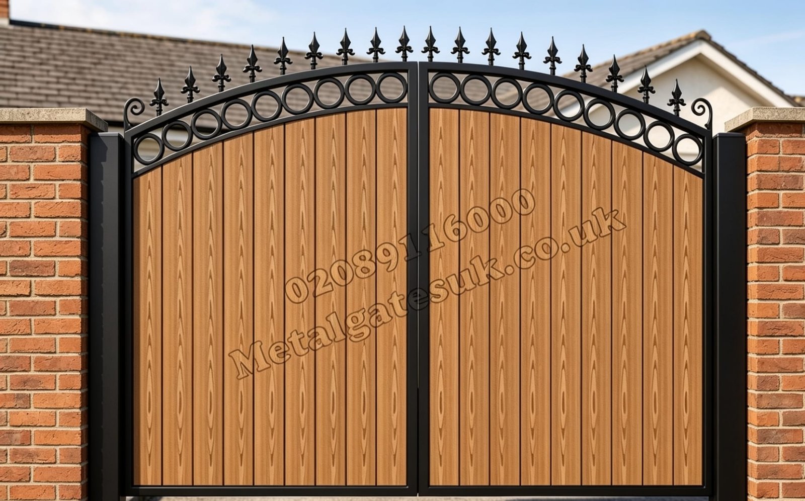 Composite Driveway Gate CDG77 | Traditional Arched | Made to Measure UK