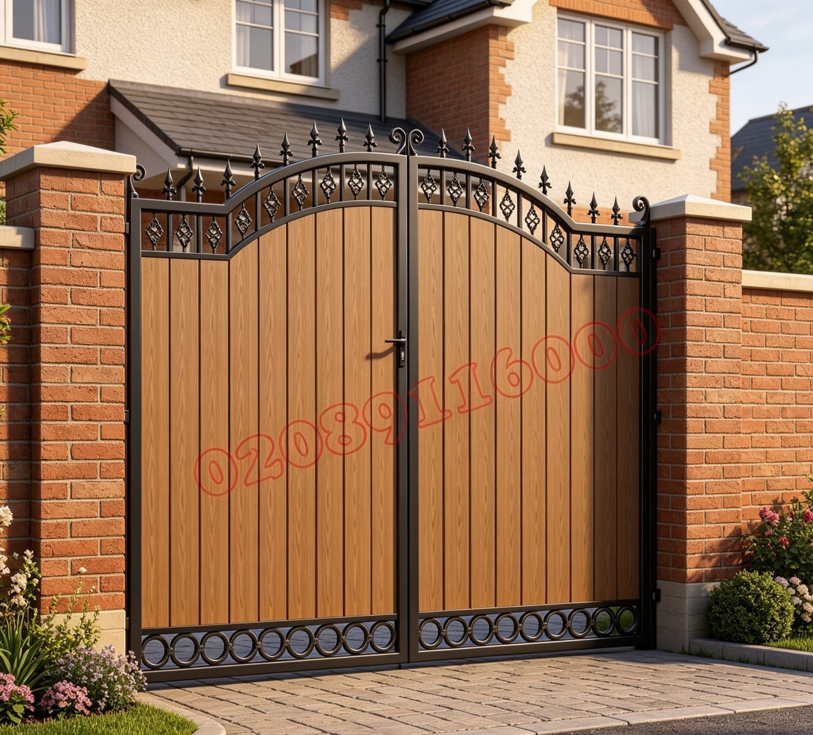 Composite Driveway Gate CDG11 | Traditional Scrollwork | Made to Measure UK