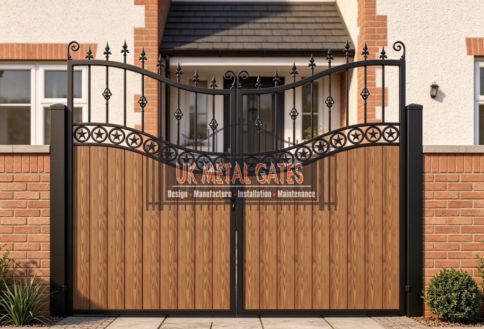 Composite Driveway Gate CDG28 | Traditional Scrollwork | Made to Measure UK