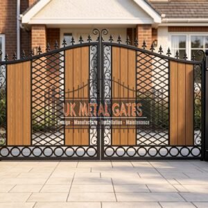 Composite Driveway Gate CDG32 | Traditional Scrollwork | Made to Measure UK