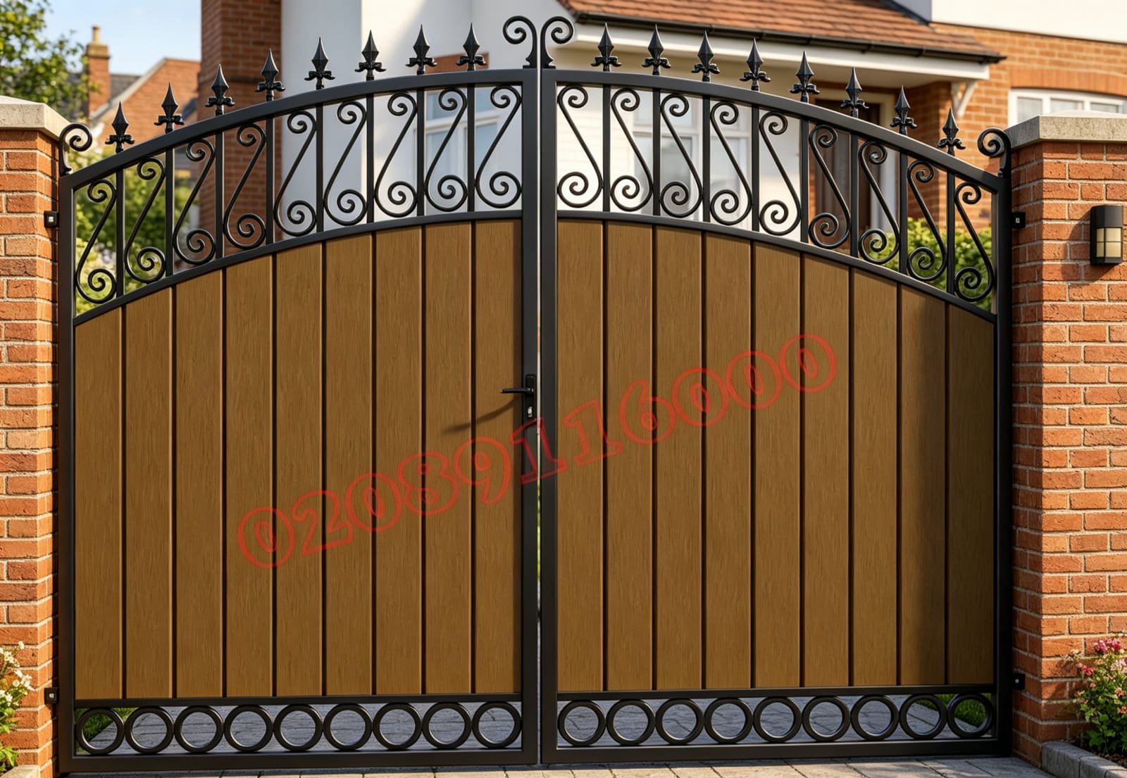 Composite Driveway Gate CDG4 | Traditional Scrollwork | Made to Measure UK