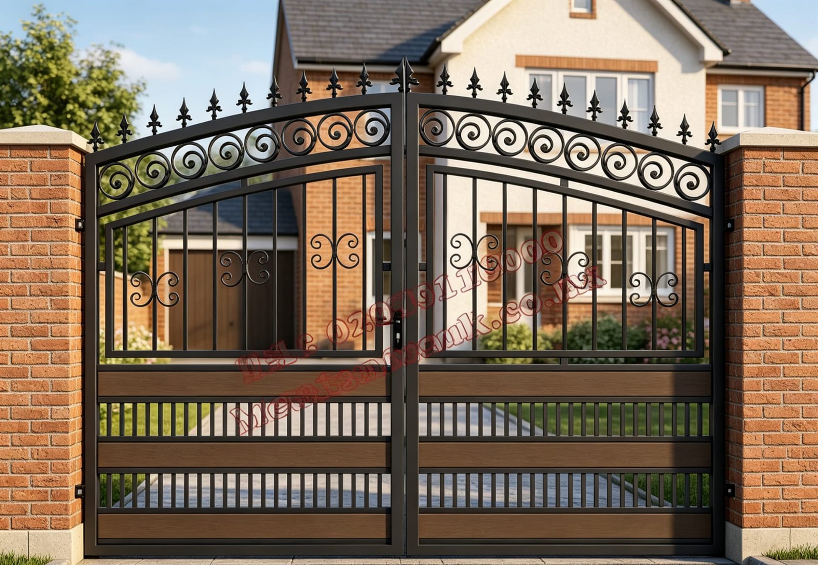 Composite Driveway Gate CDG59 | Traditional Scrollwork | Made to Measure UK