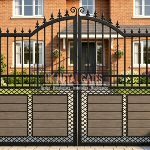Composite Driveway Gate CDG70 | Traditional Scrollwork | Made to Measure UK