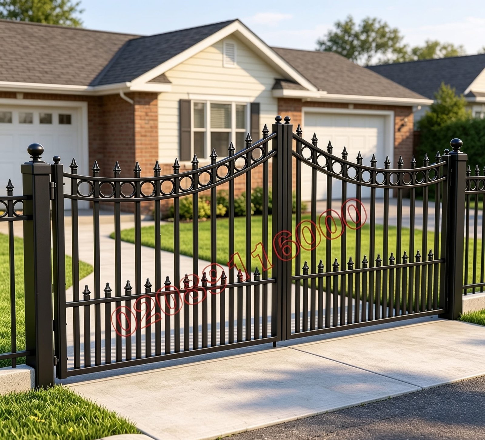 Double Arched Wrought Iron Driveway Gates UKMDG71