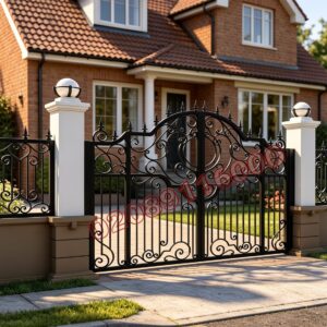 Elegant Automated Wrought Iron Driveway Gates UKMDG69