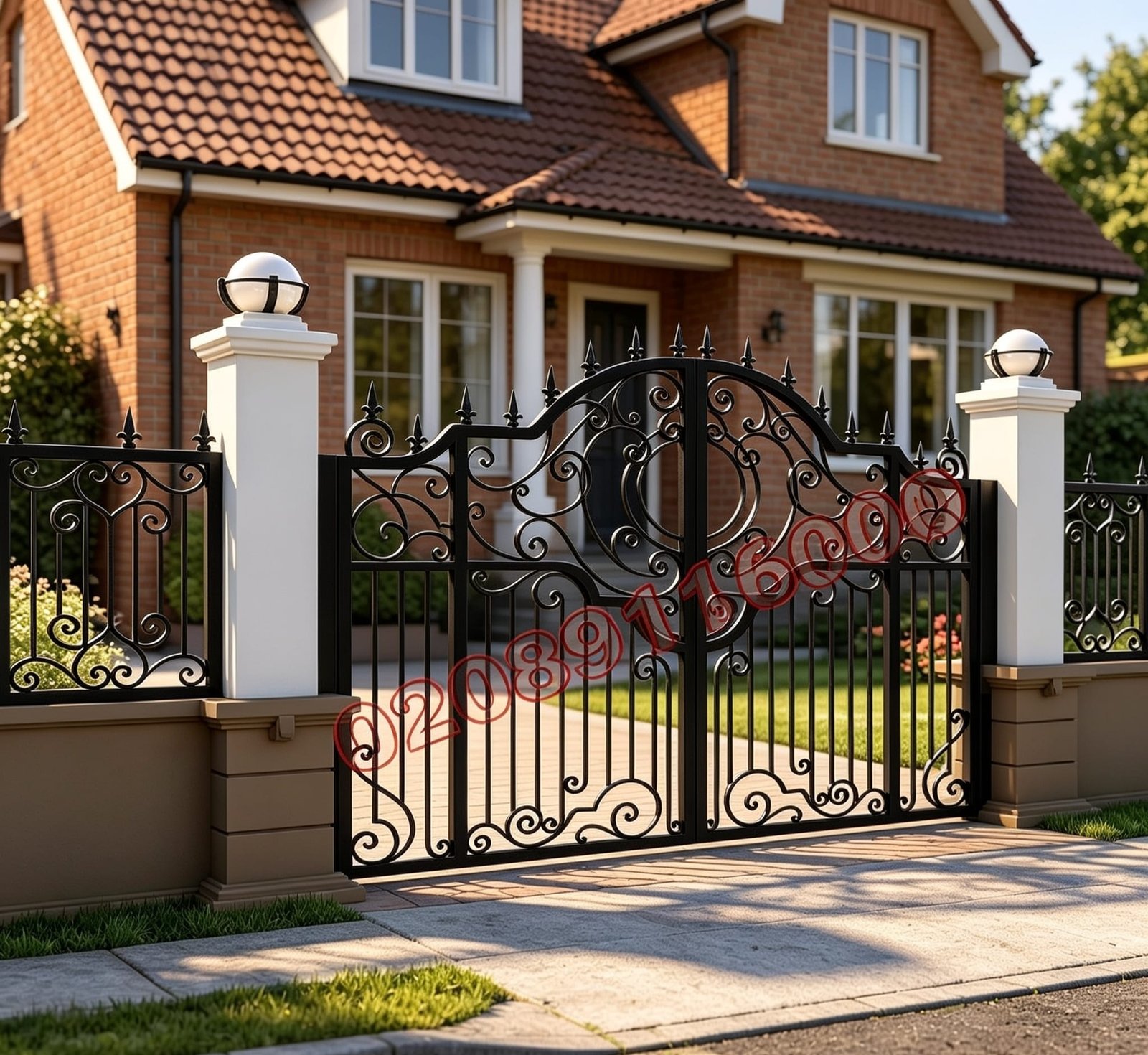 Elegant Automated Wrought Iron Driveway Gates UKMDG69