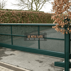 Green Perforated Mesh Security Sliding Gate