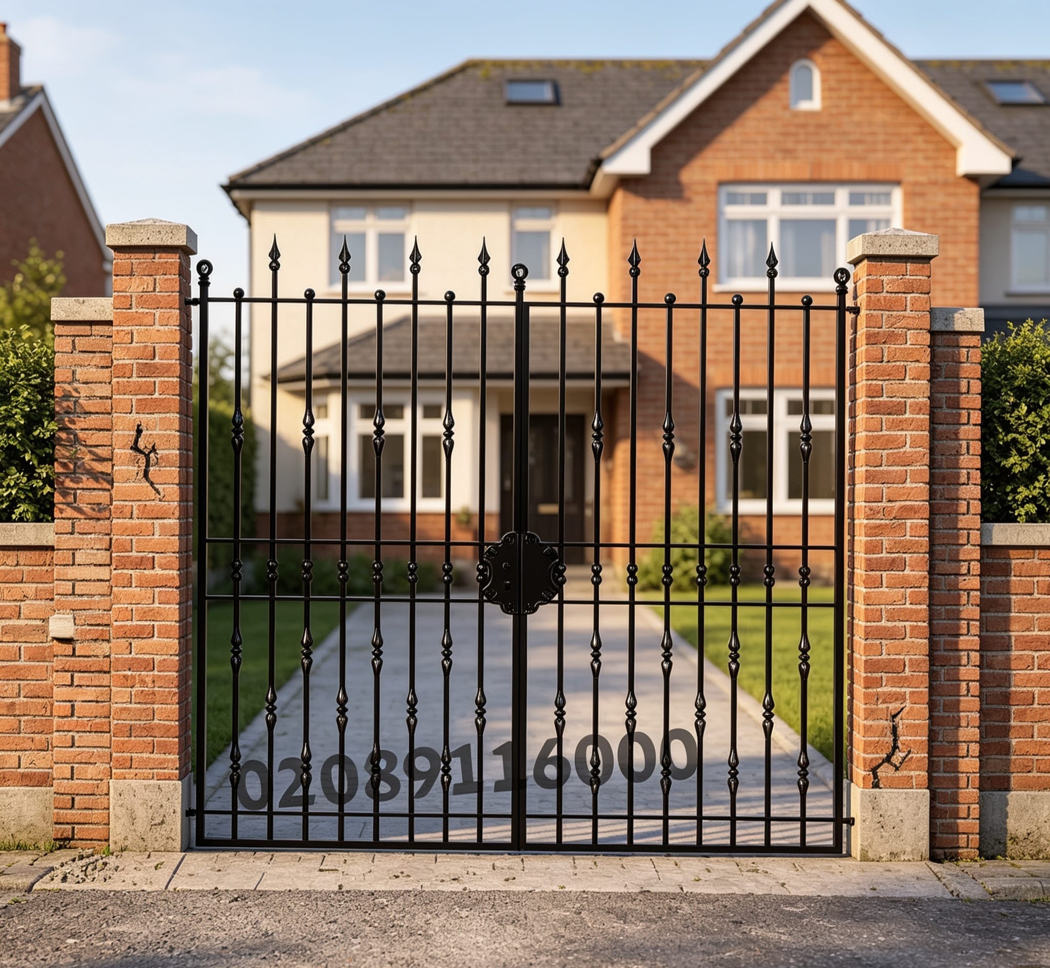 Heavy Duty Flat Top Wrought Iron Driveway Gates UKMDG89
