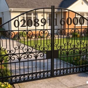 Highly Ornate Arched Wrought Iron Driveway Gates UKMDG134