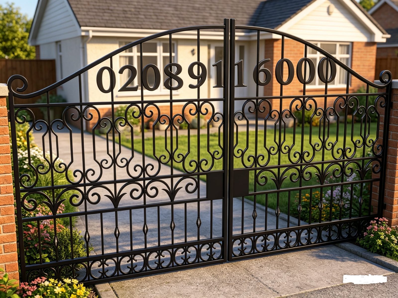 Highly Ornate Arched Wrought Iron Driveway Gates UKMDG134