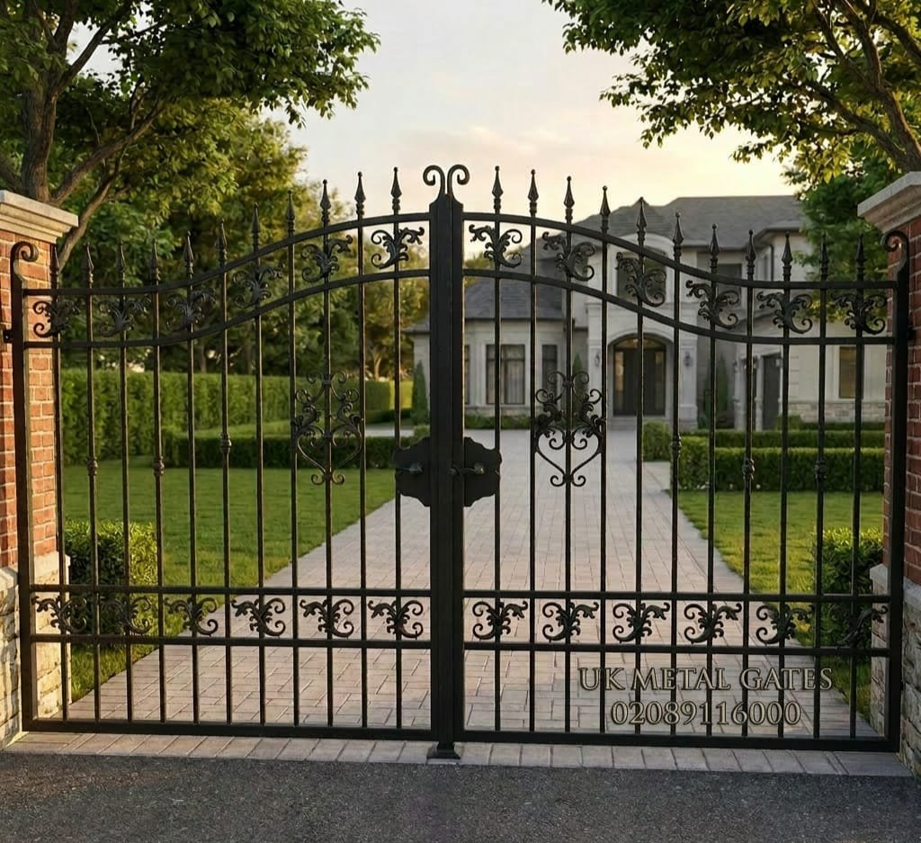 Highly Ornate Scrollwork Wrought Iron Estate Gates UKMDG47