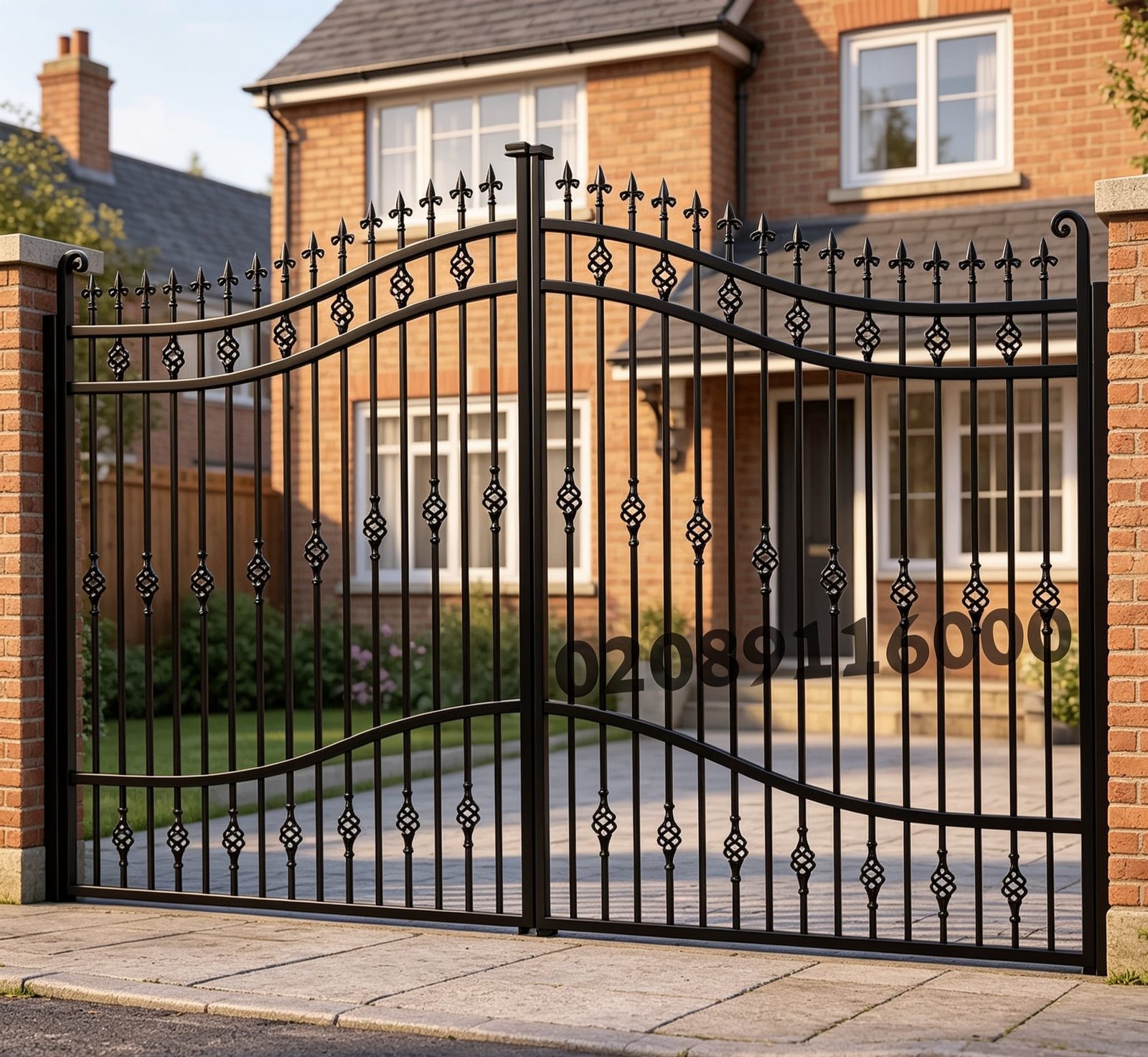 Inverted Arch Wrought Iron Driveway Gates UKMDG93
