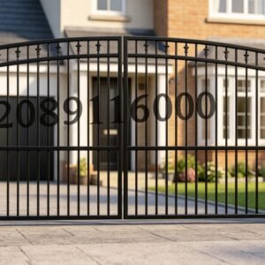 Made-to-Measure Arched Metal Driveway Gates with Spear Finials UKMDG127
