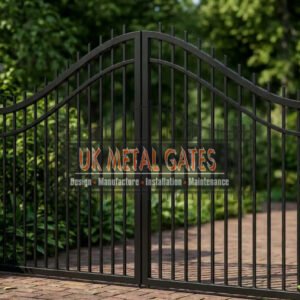 Made-to-Measure Contemporary Arched Metal Driveway Gates UKMDG206