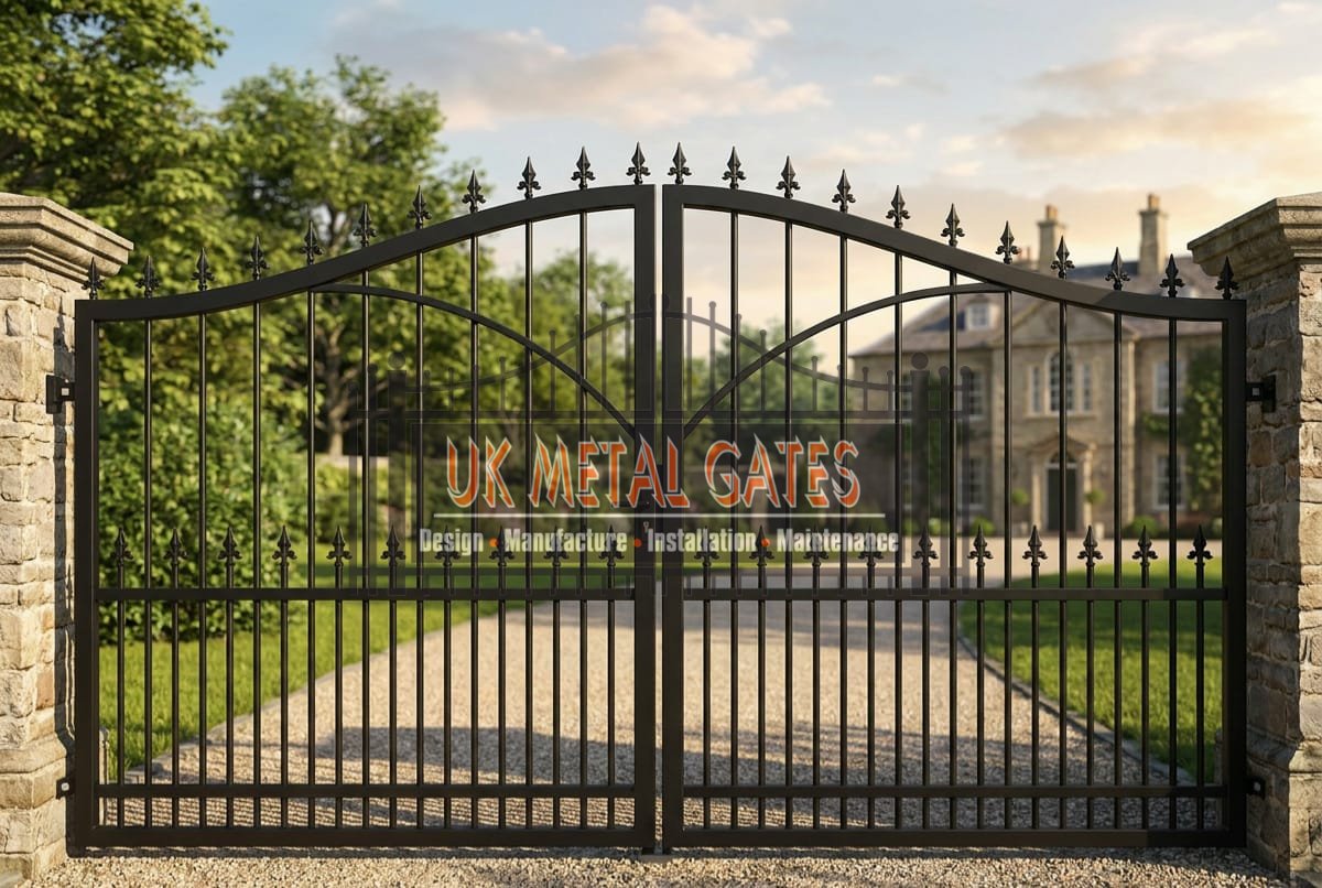 Traditional Bell Top Wrought Iron Driveway Gates UKMDG203