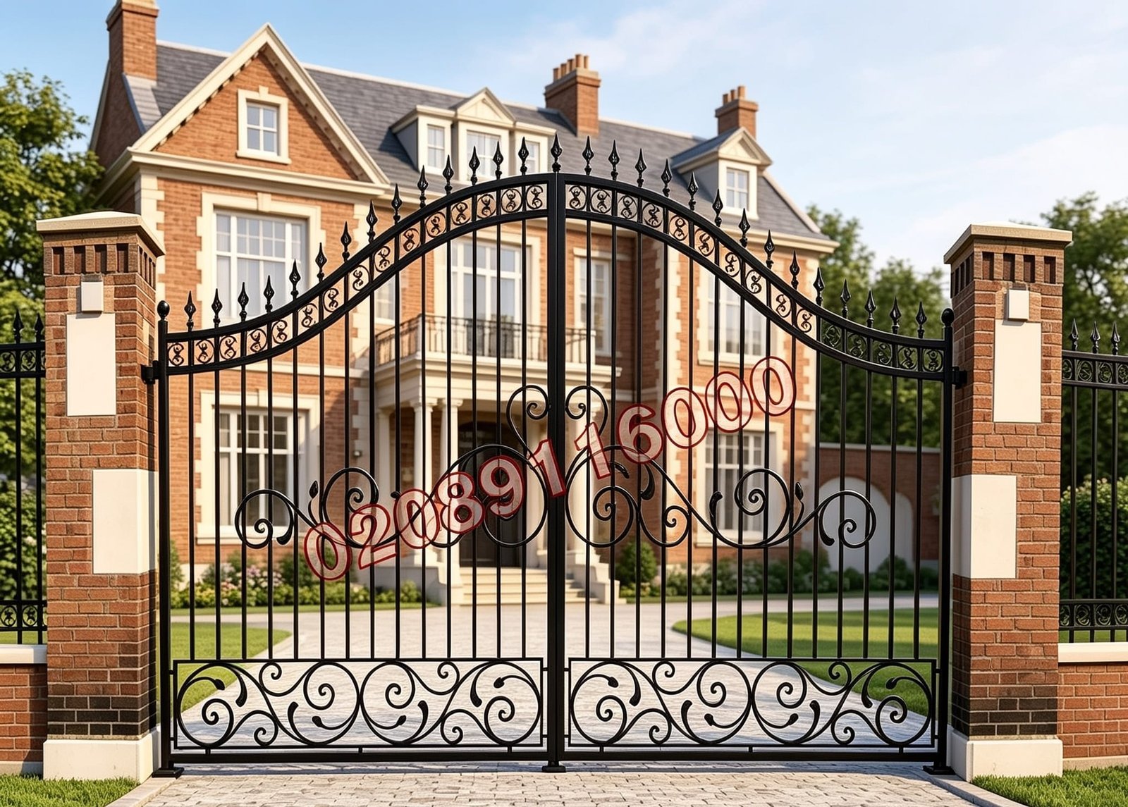 Ornate Scrollwork Arched Metal Driveway Gates UKMDG61