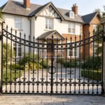 Scalloped Top Decorative Wrought Iron Driveway Gates UKMDG80