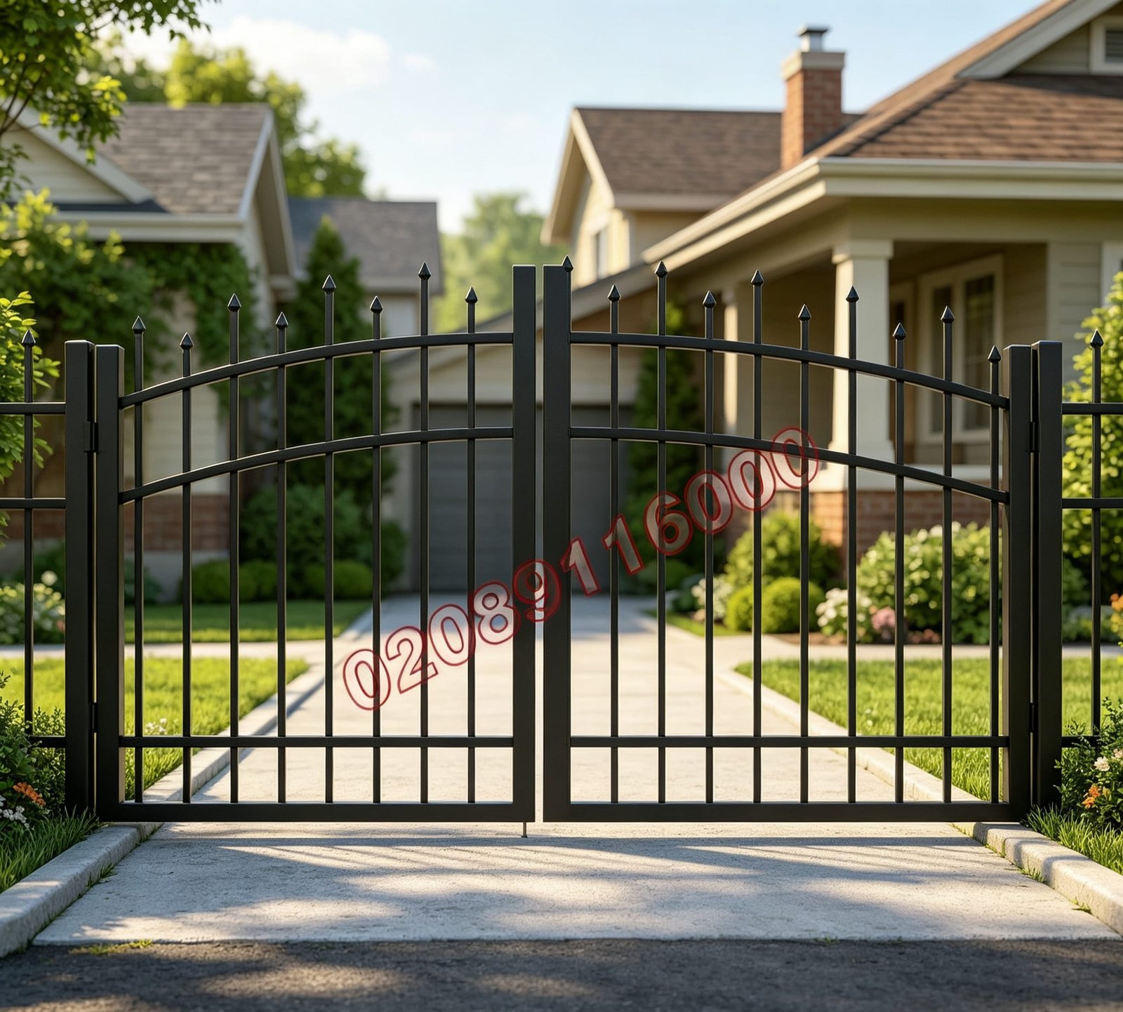 Simple Arch Metal Driveway Gates UKMDG70