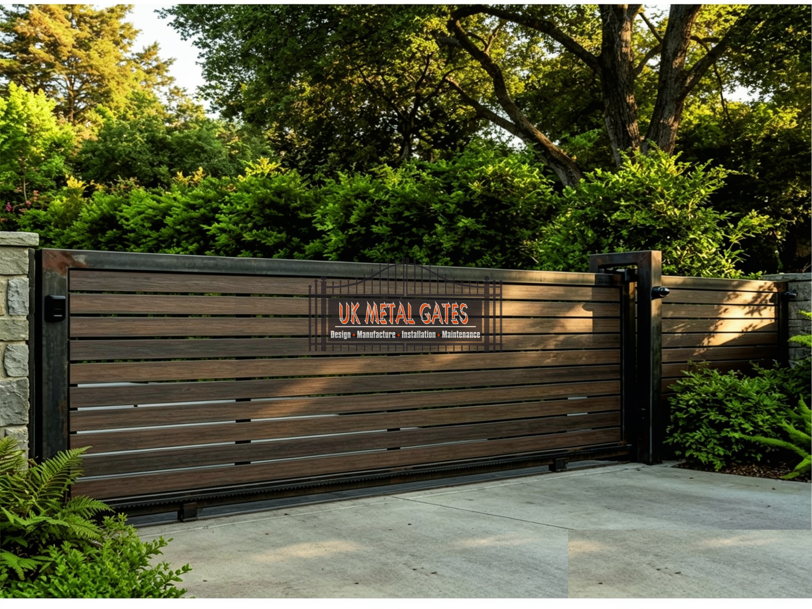 Wood-Composite Horizontal Panel Sliding Gate