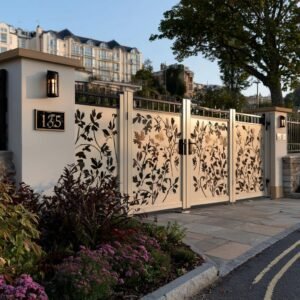 Laser-Cut Leaf Panel Aluminium Bi Fold Gates