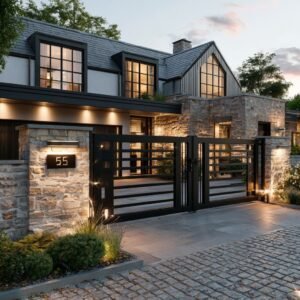 Louvre Slat Aluminium Bi Fold Gates
