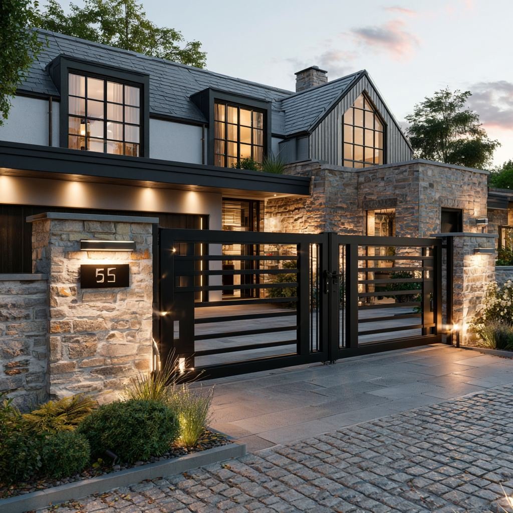 Louvre Slat Aluminium Bi Fold Gates