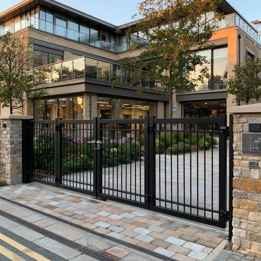 Minimalist Vertical Bar Aluminium Bi Fold Gates