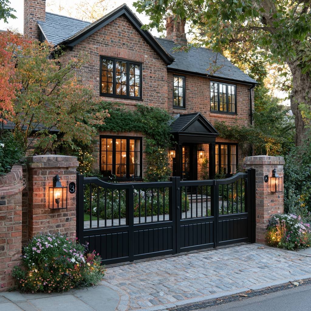 Dipped-Top Solid-Base Aluminium Bi Fold Gates