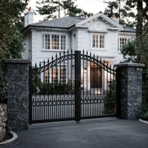 Traditional Arched Spear-Top Aluminium Driveway Gates