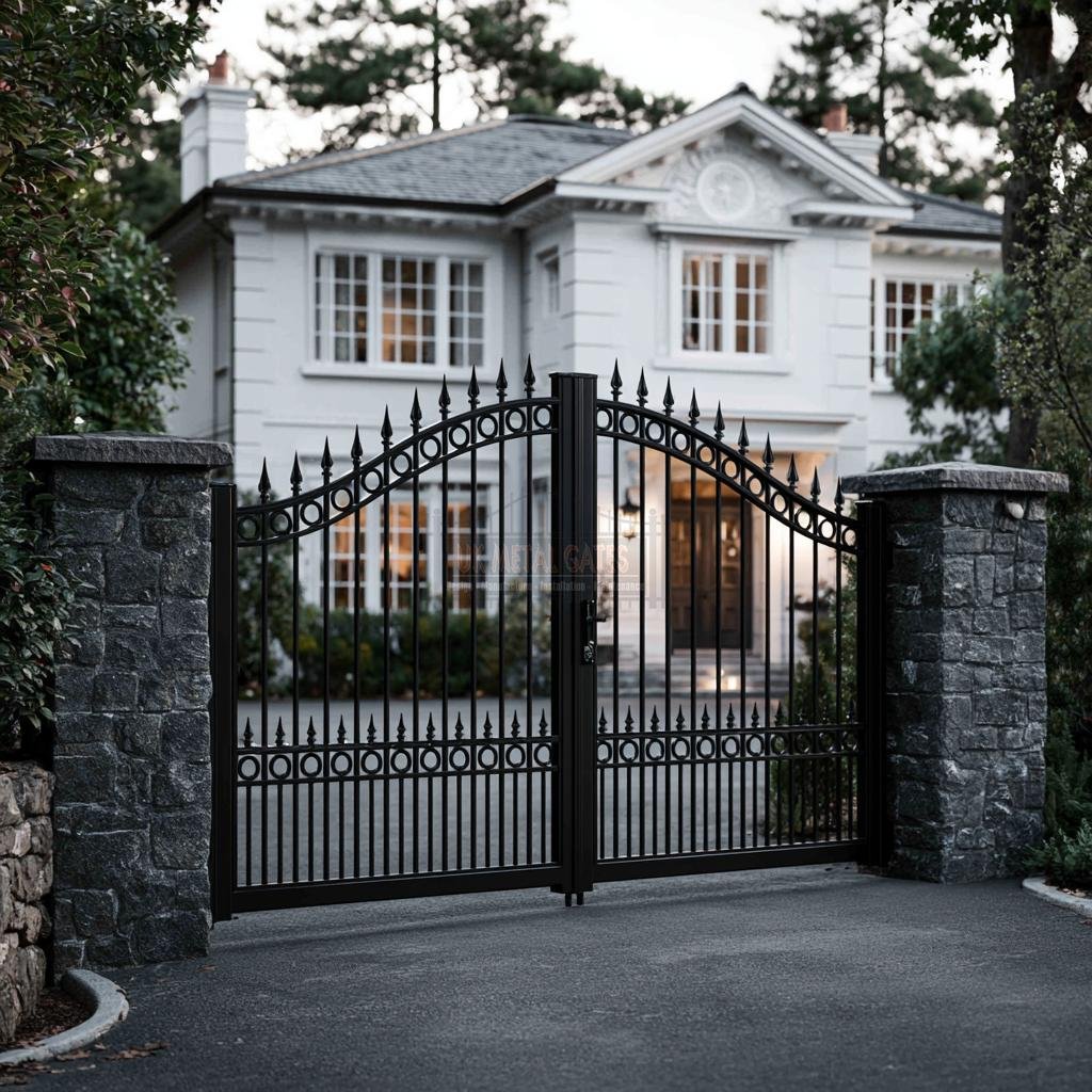 Traditional Arched Spear-Top Aluminium Driveway Gates