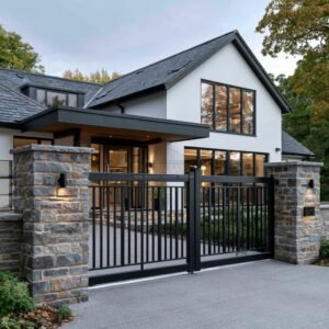 Contemporary Flat-Top Aluminium Driveway Gates