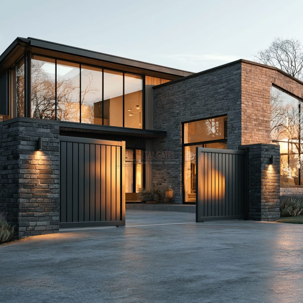 Minimalist Vertical Slat Aluminium Driveway Gates