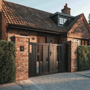 Contemporary Panelled Slot-Reveal Aluminium Driveway Gates