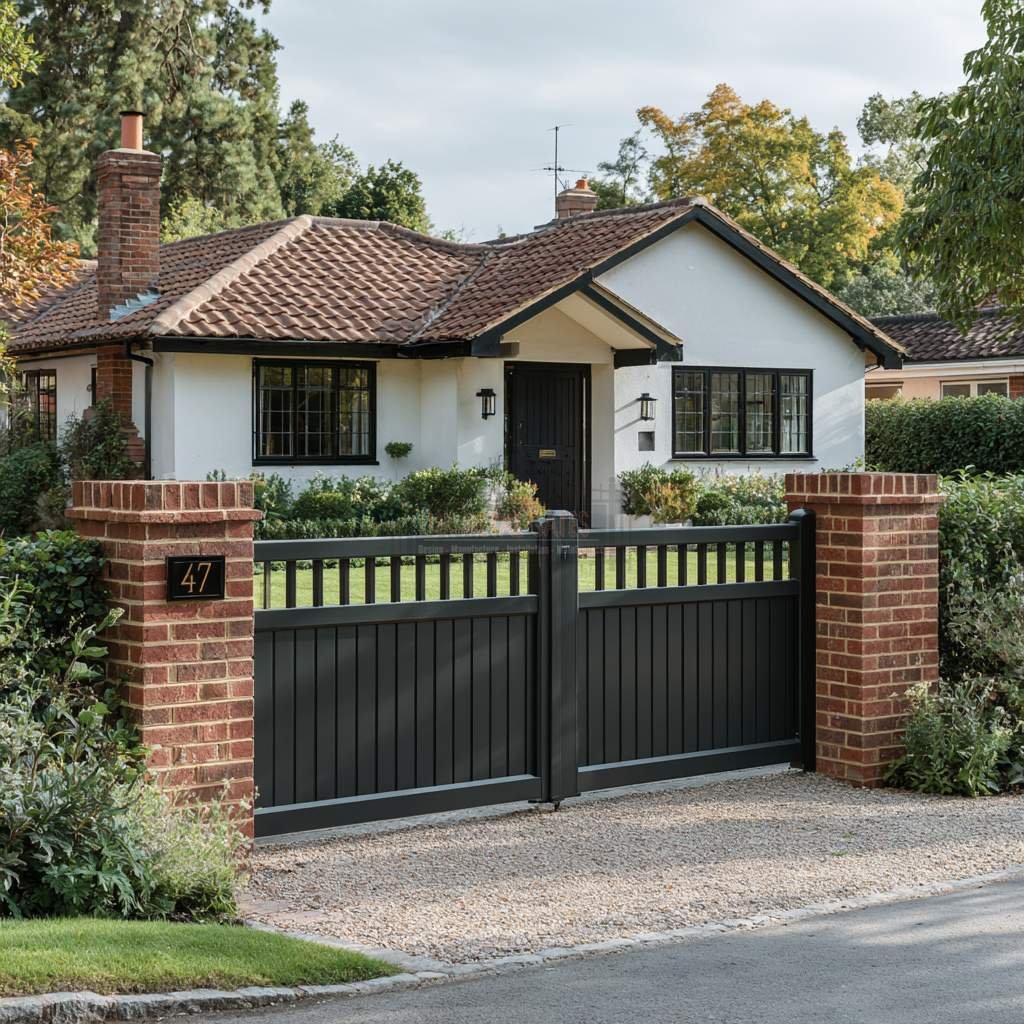 Contemporary Open Bar-Top Aluminium Driveway Gates