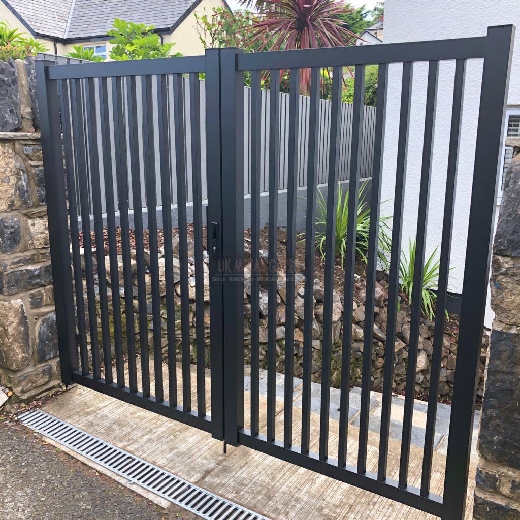 Aluminium Garden Gate – Slatted Vertical Bar, Self-build project garden