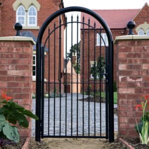 Aluminium Garden Gate – Arch-Top Vertical Bar, Retirement bungalow front garden