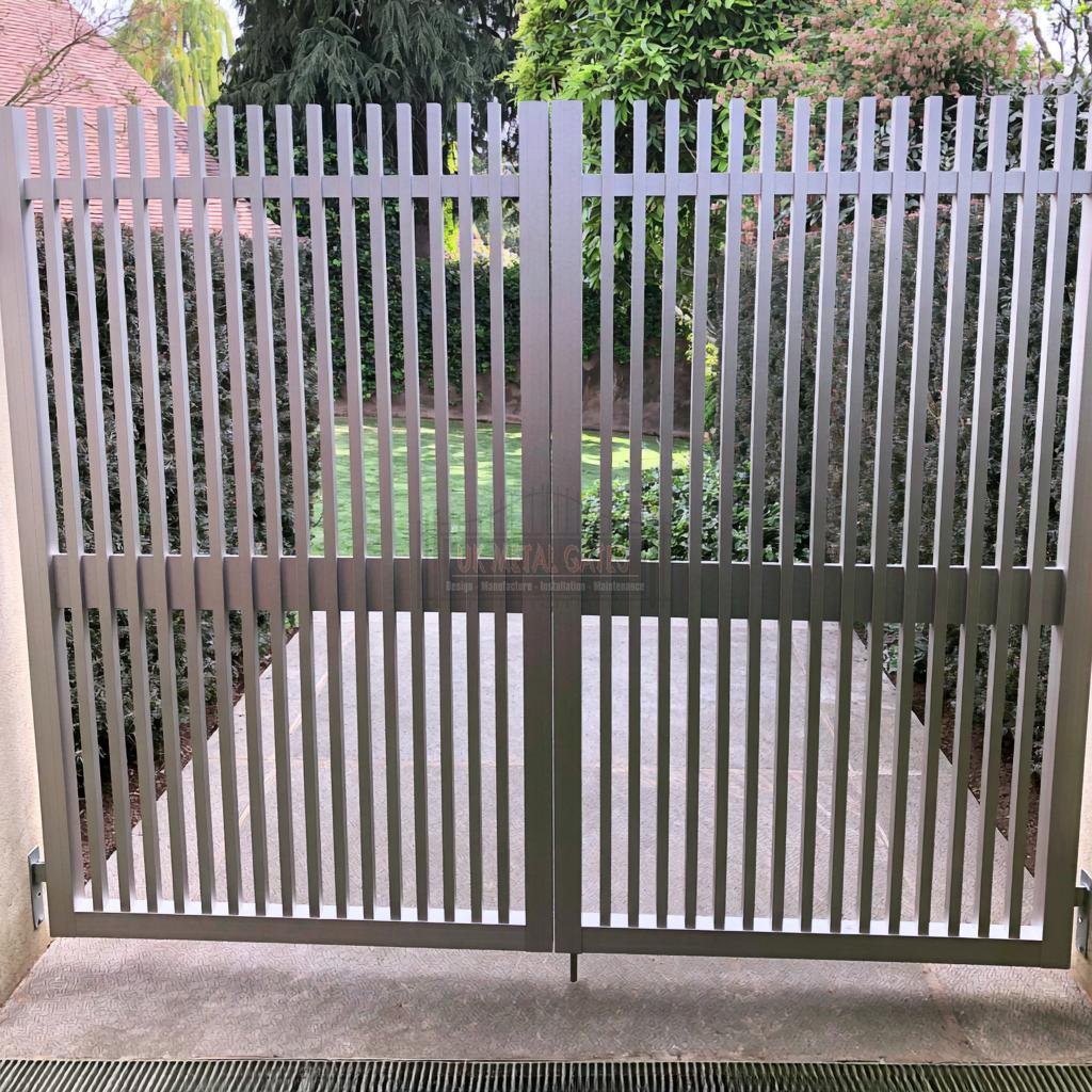 Aluminium Garden Gate – Open Vertical Bar, Coastal cottage garden