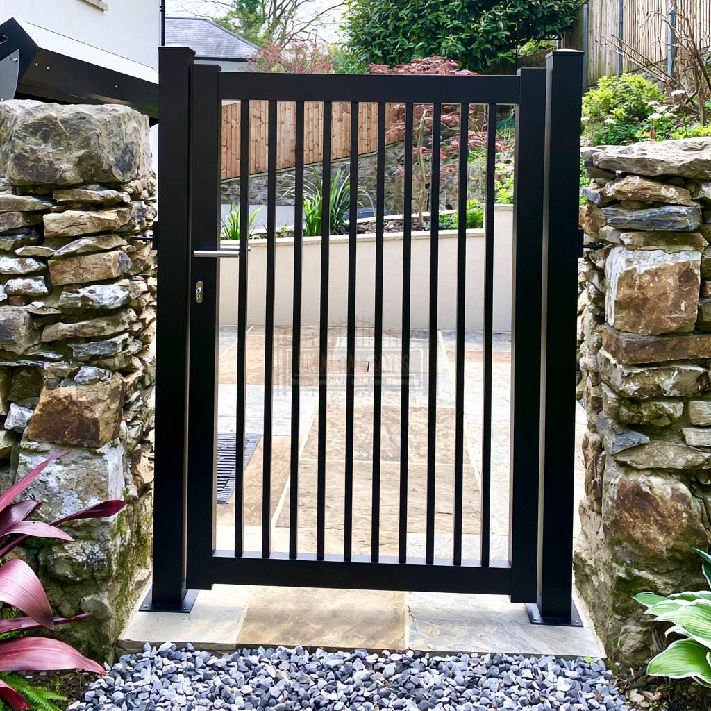 Aluminium Garden Gate – Vertical Bar (Driveway), Country cottage garden path 4 ukagg 9 vertical bars driveway aluminium garden gates