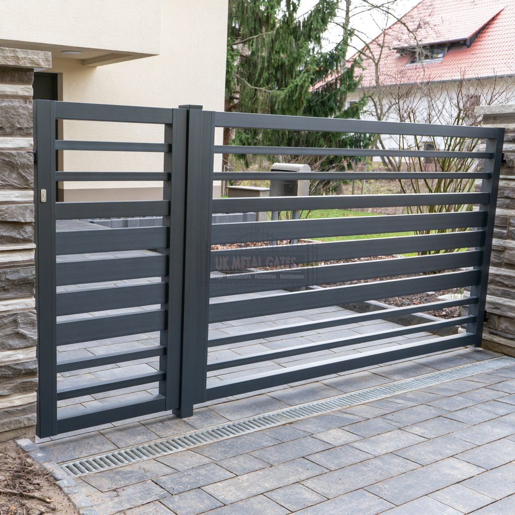 Aluminium Side Gate – Solid Horizontal Bar, Allotment site side gate