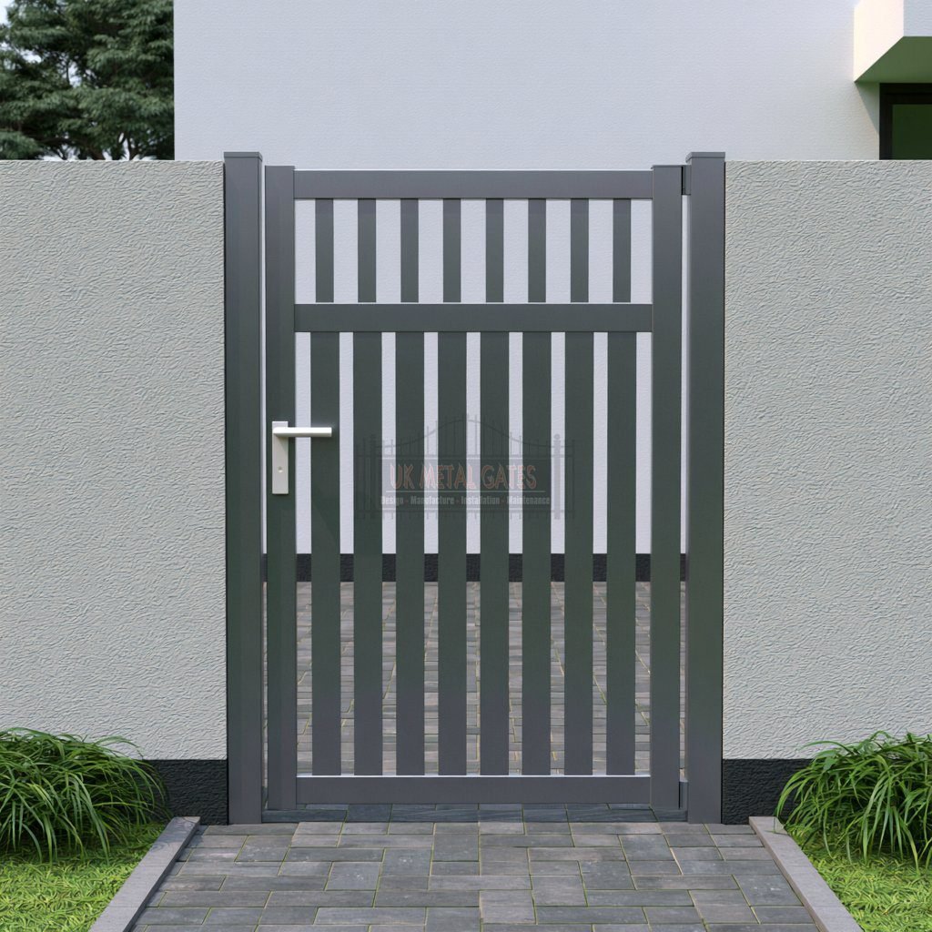Aluminium Side Gate – Solid Panel, City courtyard side passage