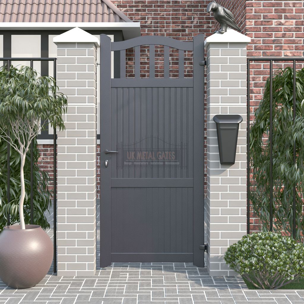 Aluminium Side Gate – Solid Panel, Coastal path side access route
