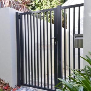 Aluminium Side Gate – Solid Vertical Bar, Family garden side access with children and pets to consider