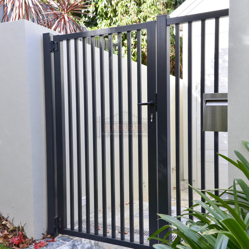 Aluminium Side Gate – Solid Vertical Bar, Family garden side access with children and pets to consider