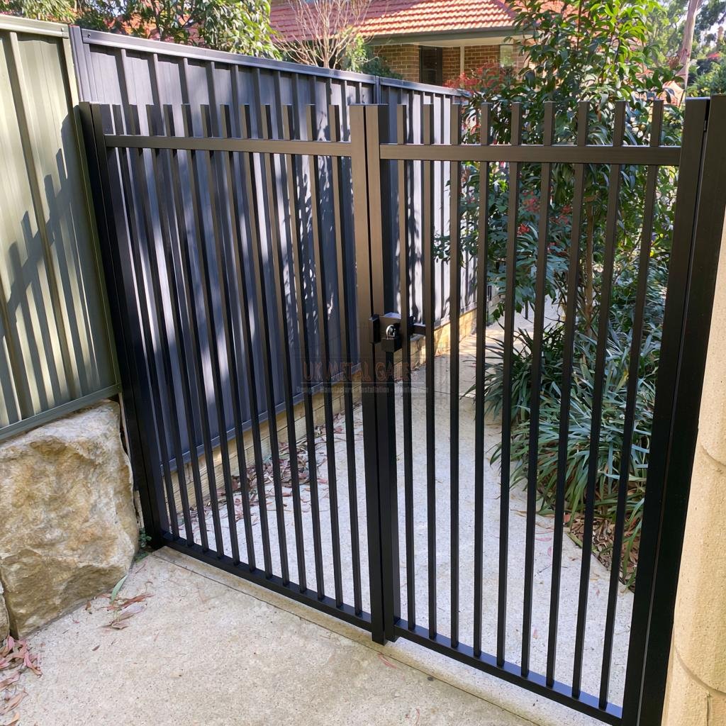 Aluminium Side Gate – Solid Vertical Bar, Home office or annex side access route