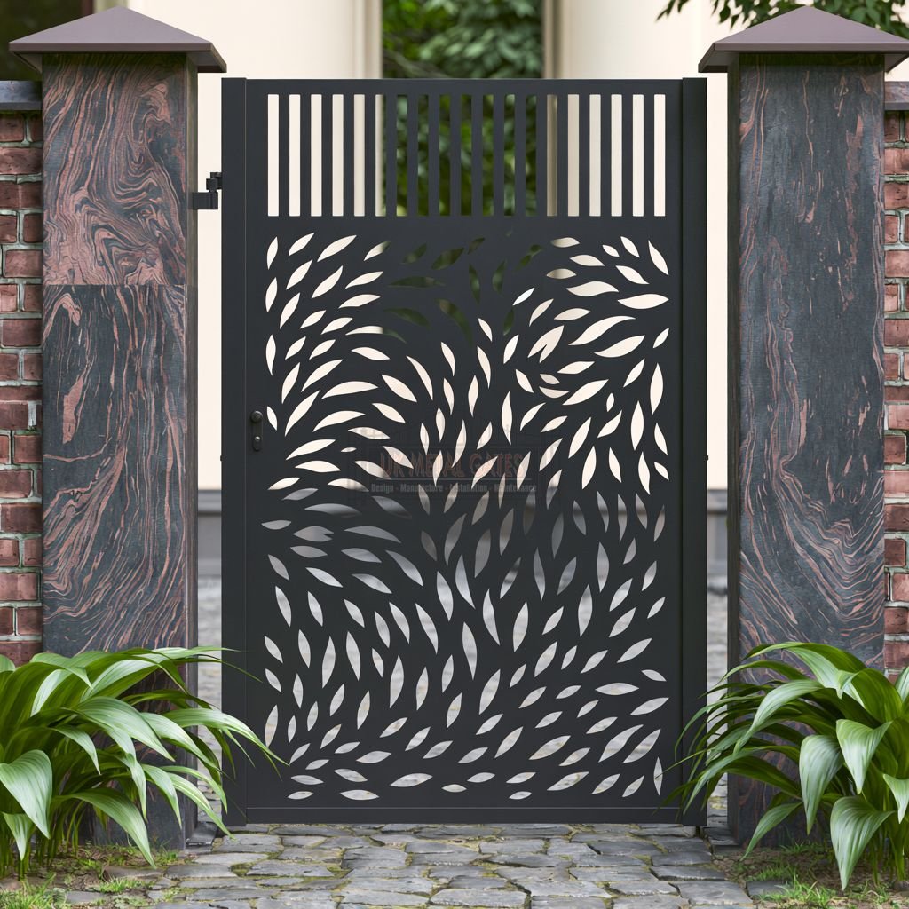 Aluminium Side Gate – Laser-Cut Panel, Townhouse side alley