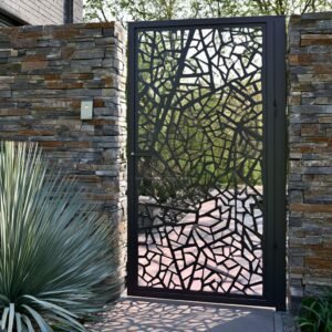Aluminium Side Gate – Laser-Cut Panel, Rear garden side access route